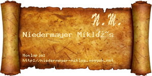 Niedermayer Miklós névjegykártya