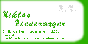 miklos niedermayer business card